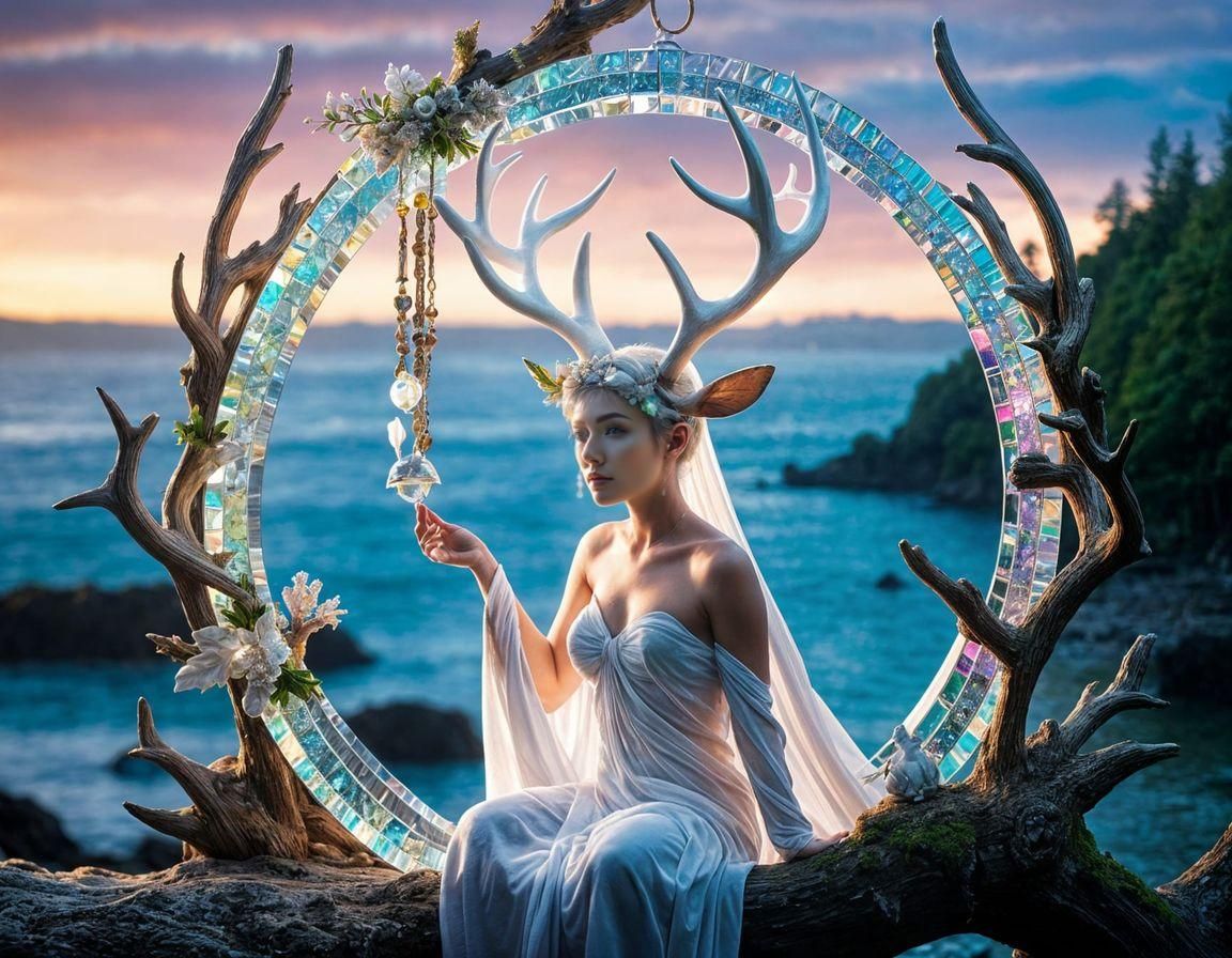 Iridescent Pixie-Doe in Double Exposure Scene
