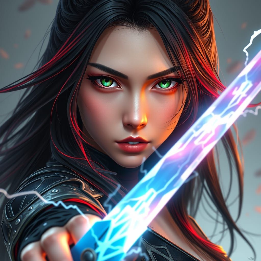 Electric Assassin's Sword Wielder in Triadic Colors