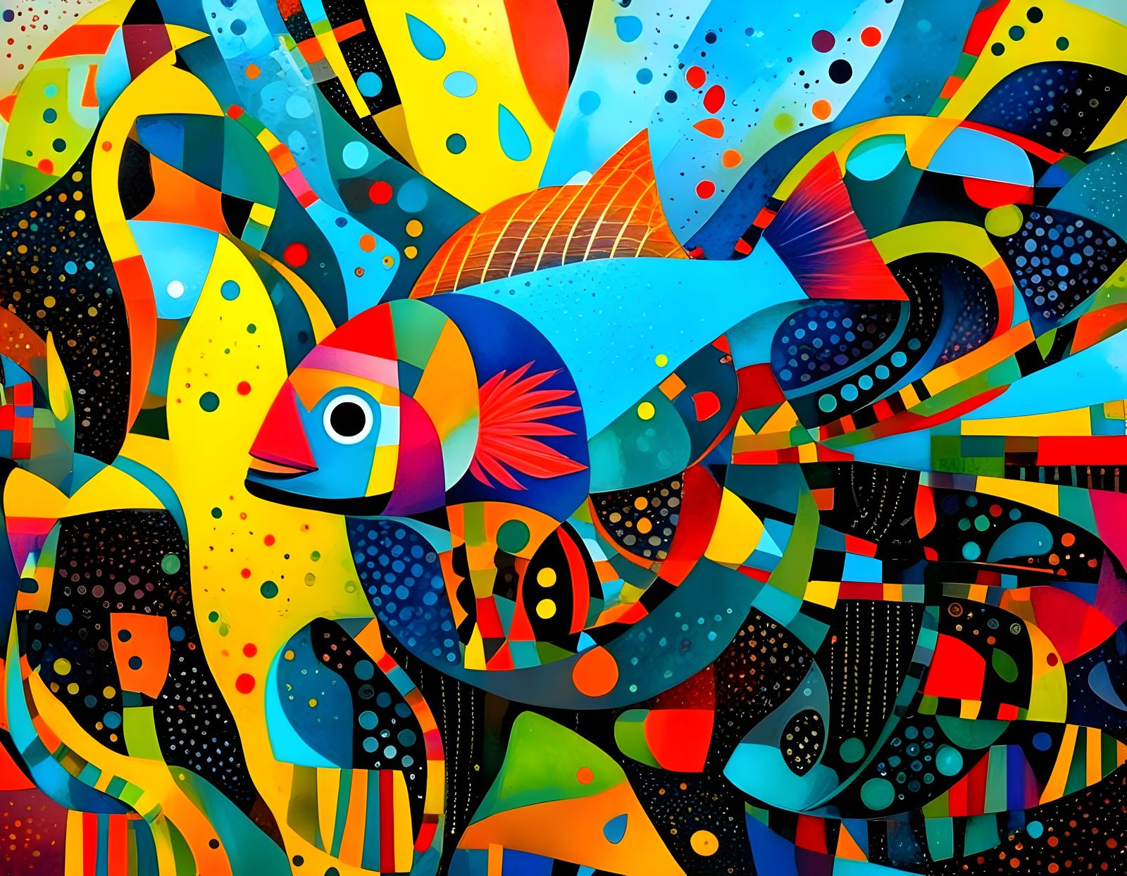 Asymmetrical Lines in Geometric Fantasy Art