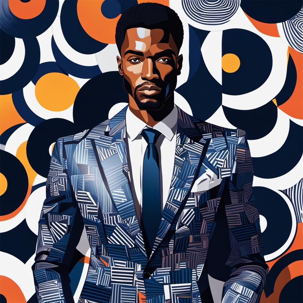 Retro art: A handsome melanated man