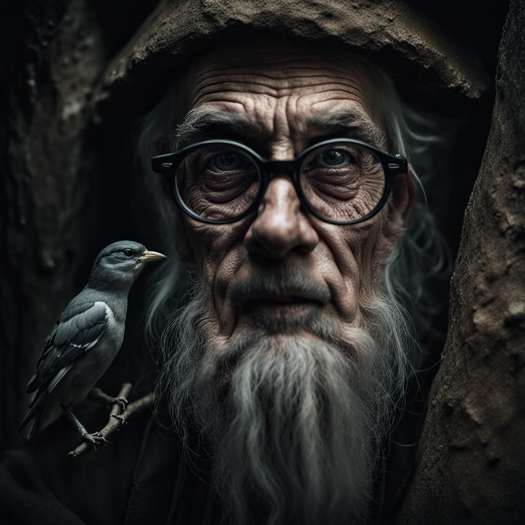 Fantasy Party Enters Dark Tunnel Portrait