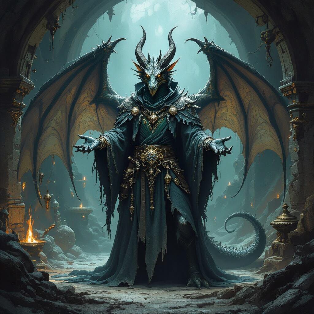 Dracolich in Mystical Underworld Lair