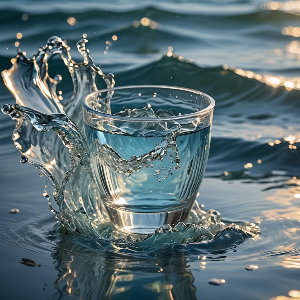 Miniature Sea in Glass: Hyperrealistic Marine Macro