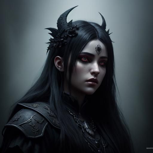 Dark Evil Goddess in Dark Fantasy Concept Art
