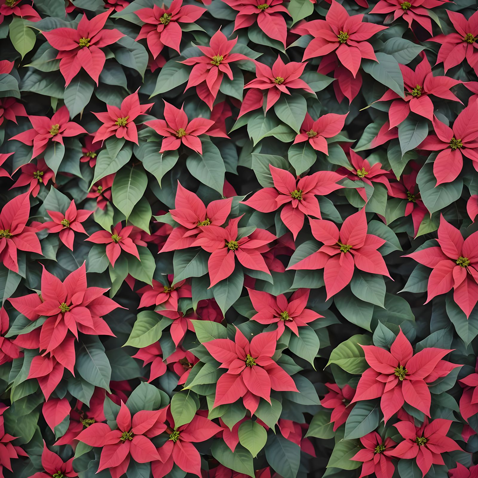 Festive Poinsettias in Sharp Focus, Professional Photography