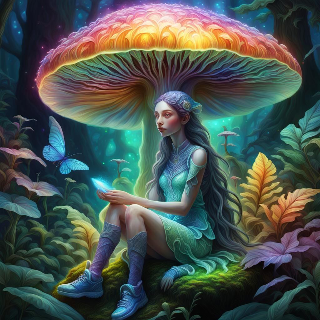 Mystical Being Abysgenia in Iridescent Light