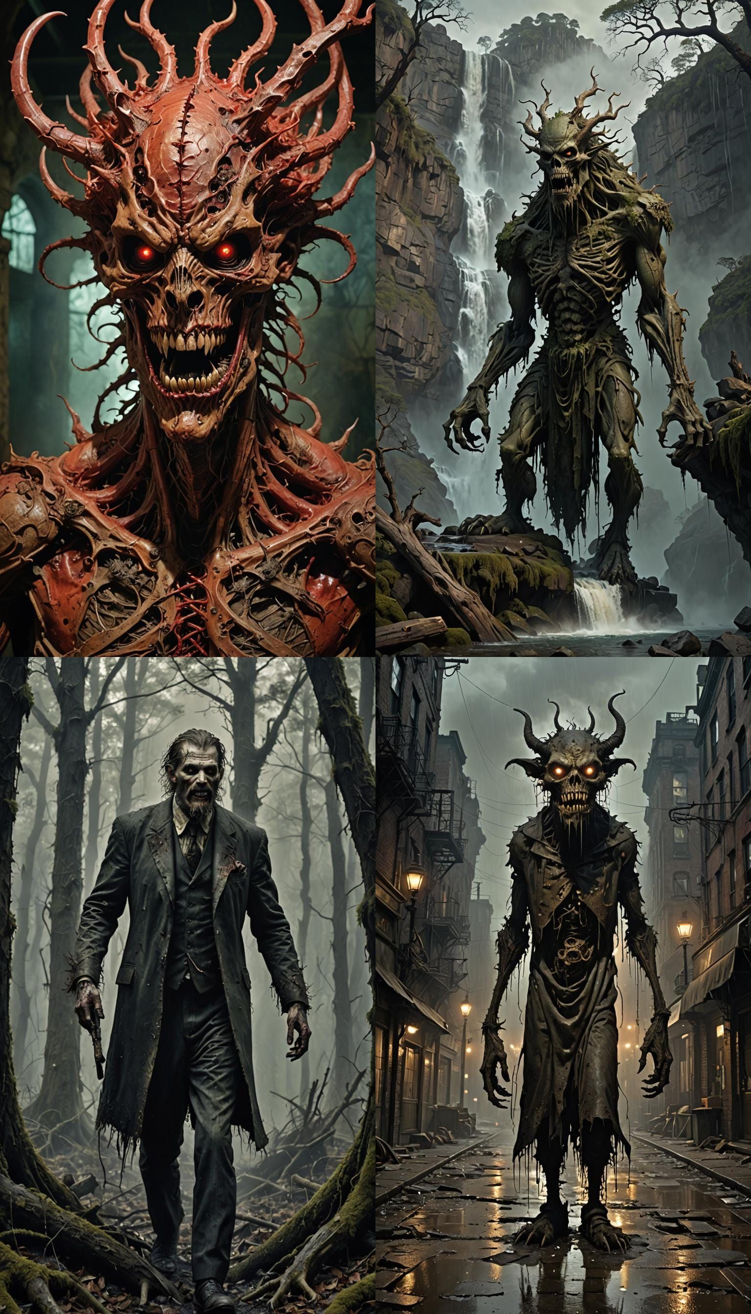 Vile male gargantuan uncouth, fool for death. CGSociety horror filtered detailed photorealistic; Bernie Wrightson & Dave...