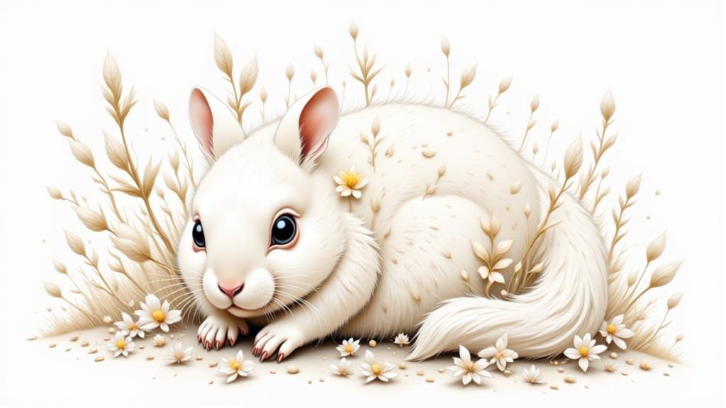 Hybrid Creature in Digital Watercolor Style