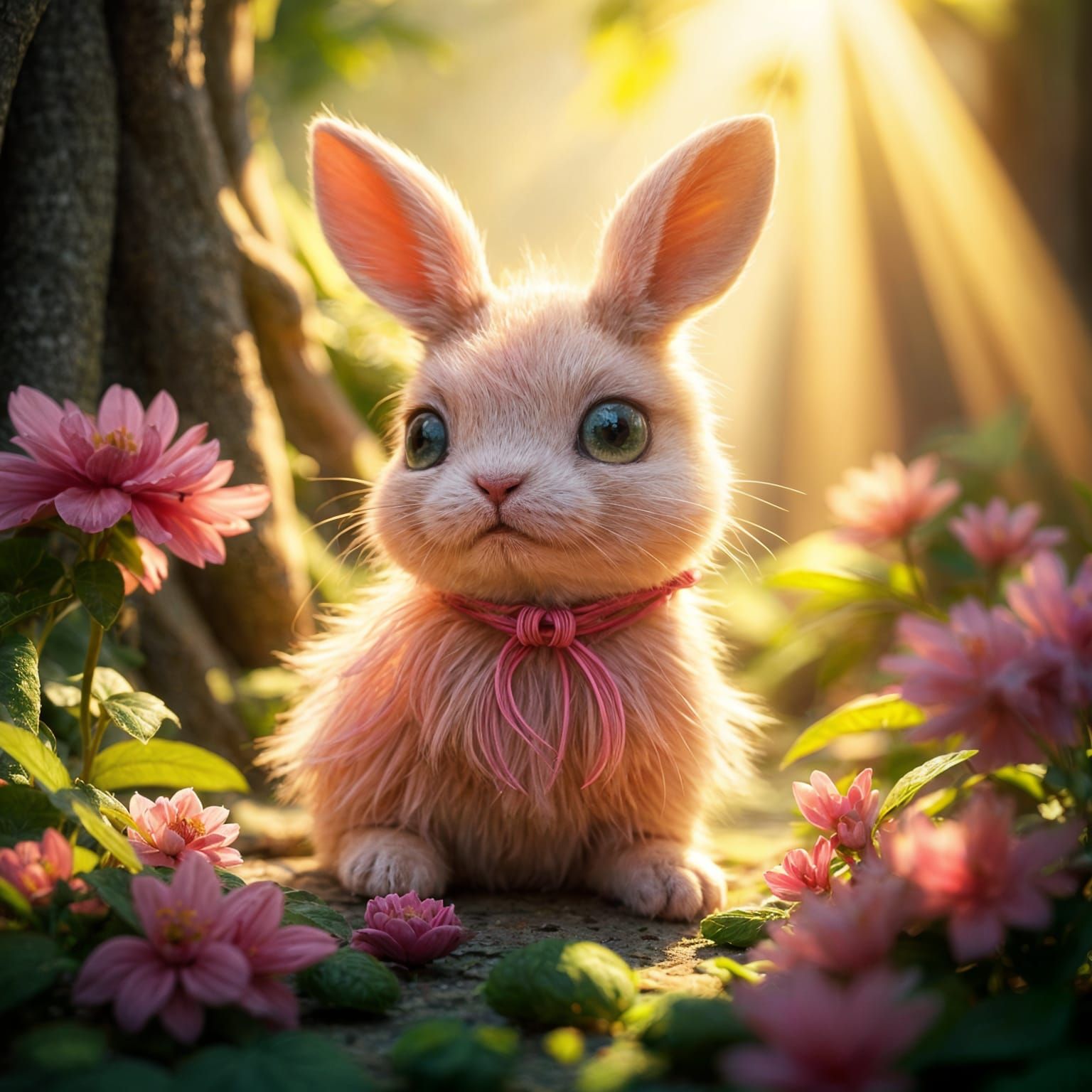 Fantasy Bunny in Ethereal Paradise