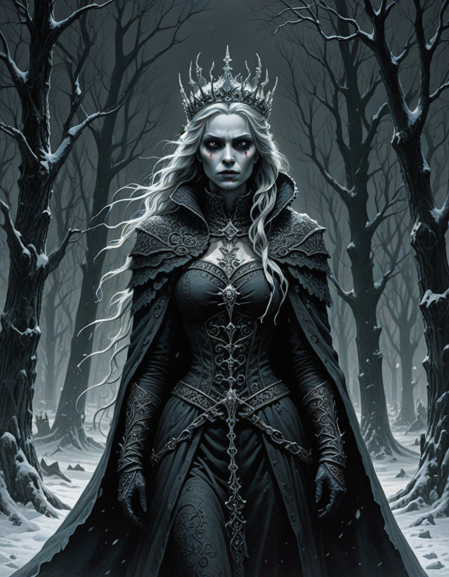 Gothic Winter Queen with Frosty Majesty