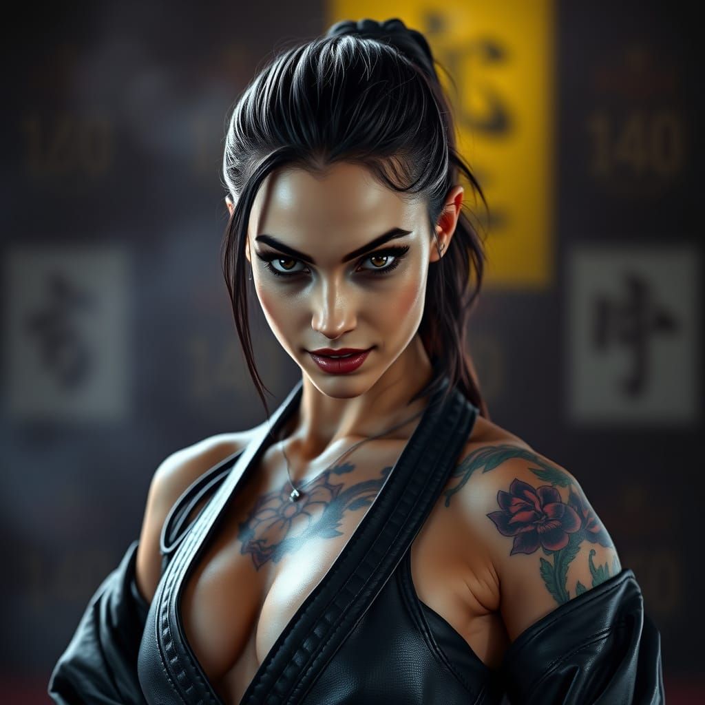 Karate Master Portrait in Hyperrealistic Digital Art