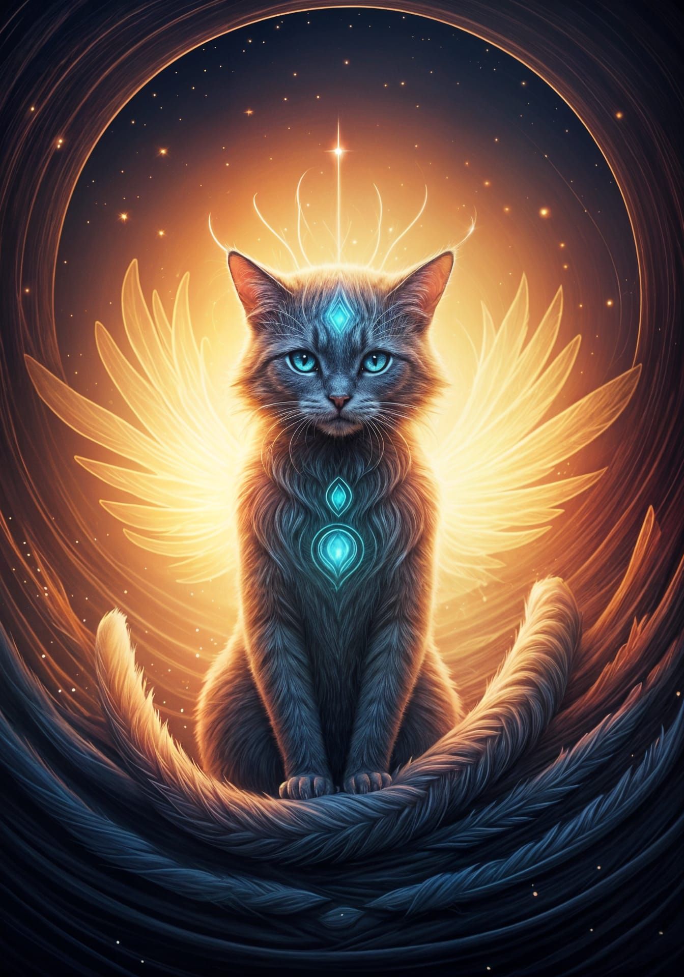 Mystical Cat Illuminates Dreamlike Whimsy