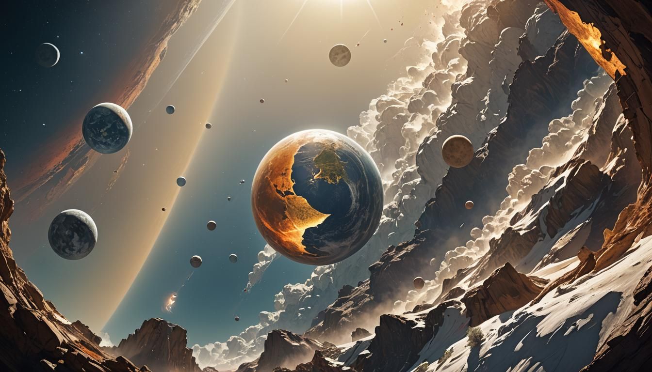 Earth, Moon, and Sun Aligned: Hyperrealistic Photography