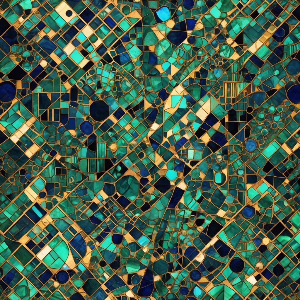 Vibrant Art Deco Masterpiece in Iridescent Hues