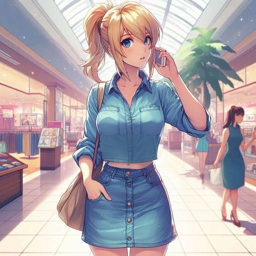 Futuristic Warrior Relaxing at the Mall