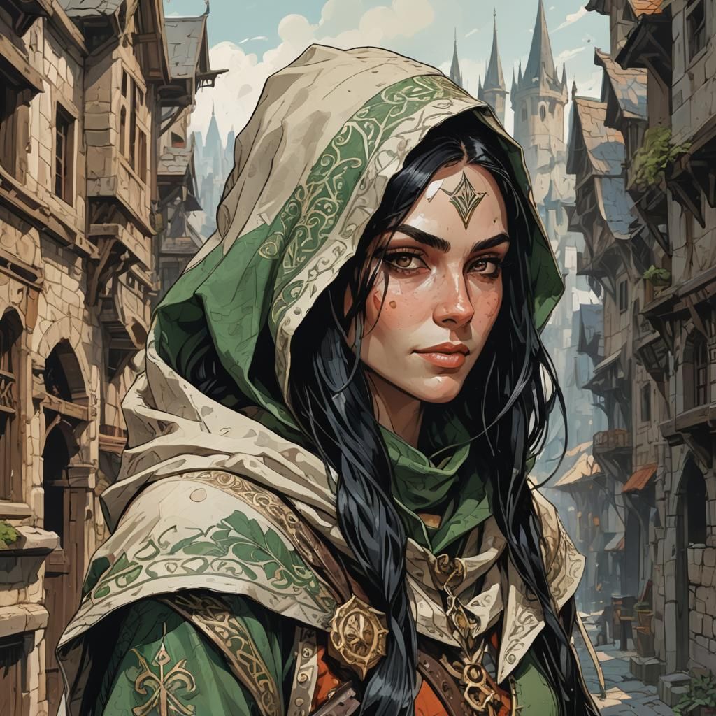 Ornate Portrait of a Female Elven Rogue