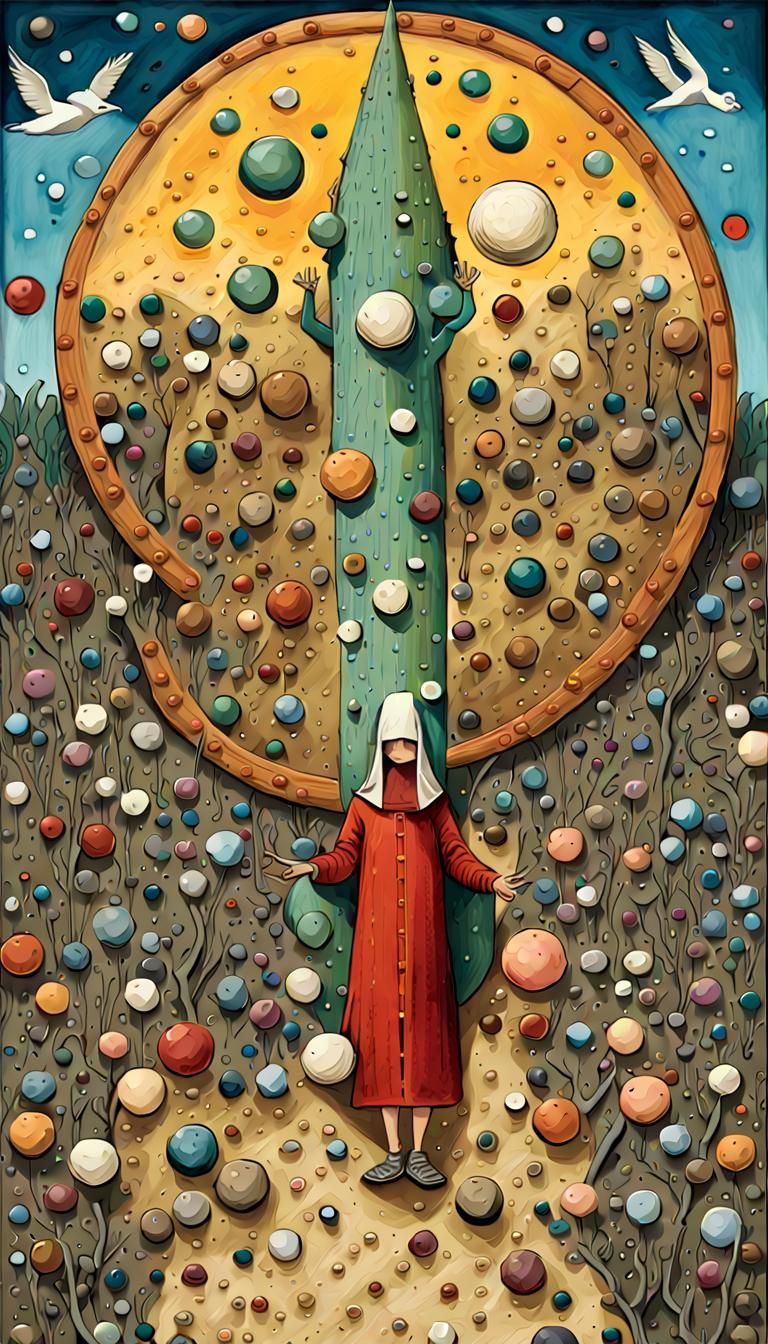 Surreal Editorial Cartoon: The Pain of Words, Bosch Style