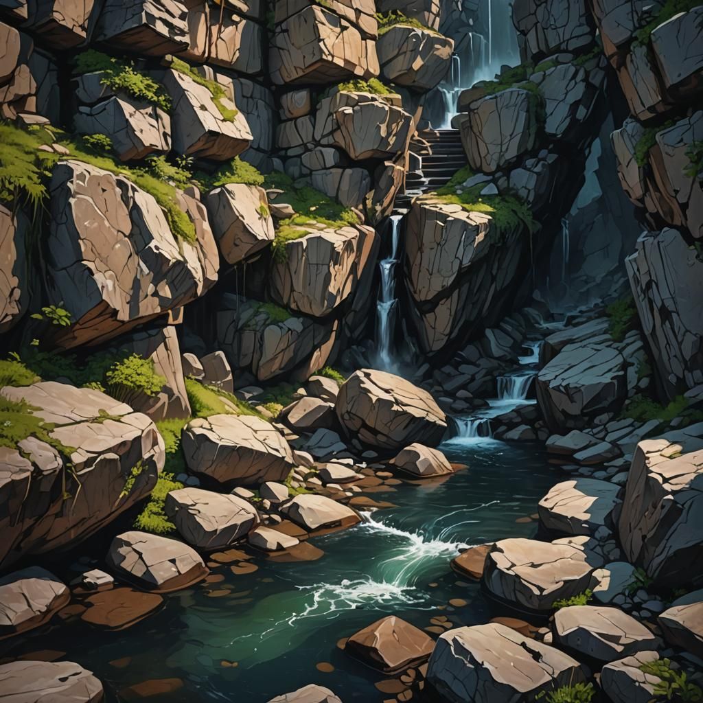 Mysterious Summer Night: Hyperrealistic Splash Art