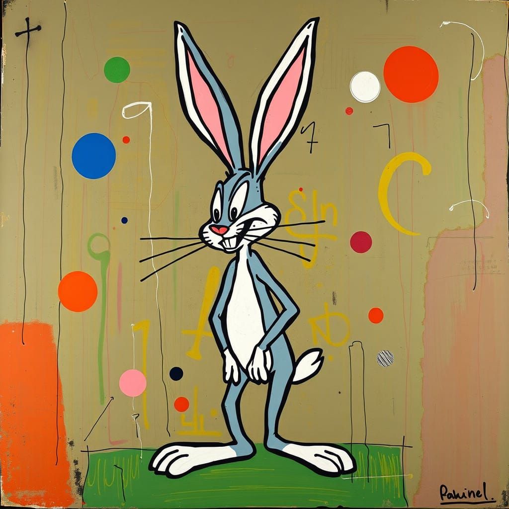 Bugs Bunny in Vibrant Cubist Style