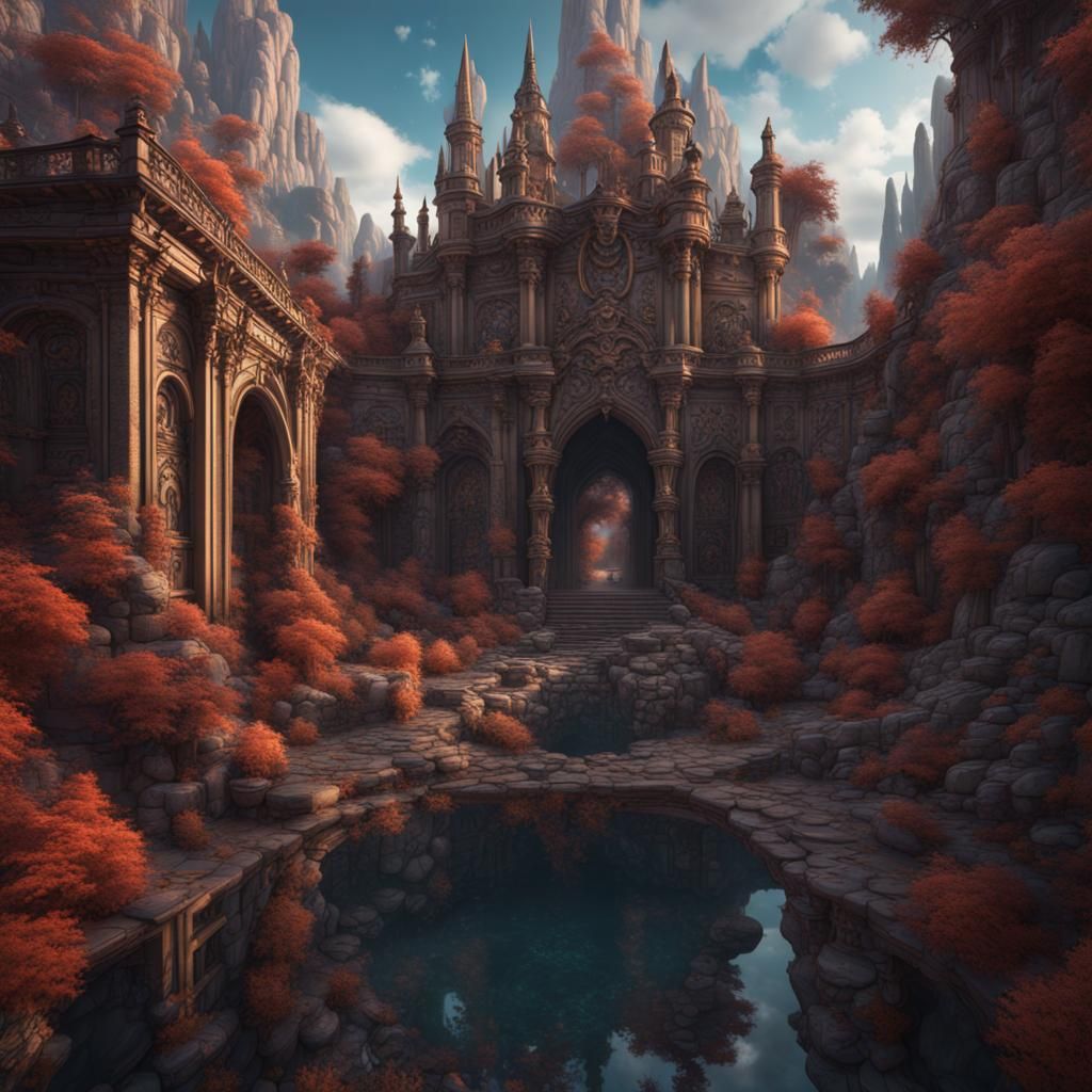 Fantastical Optical Illusion in Detailed Matte Painting