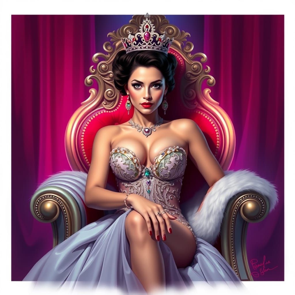Glamorous Queen in Regal Attire