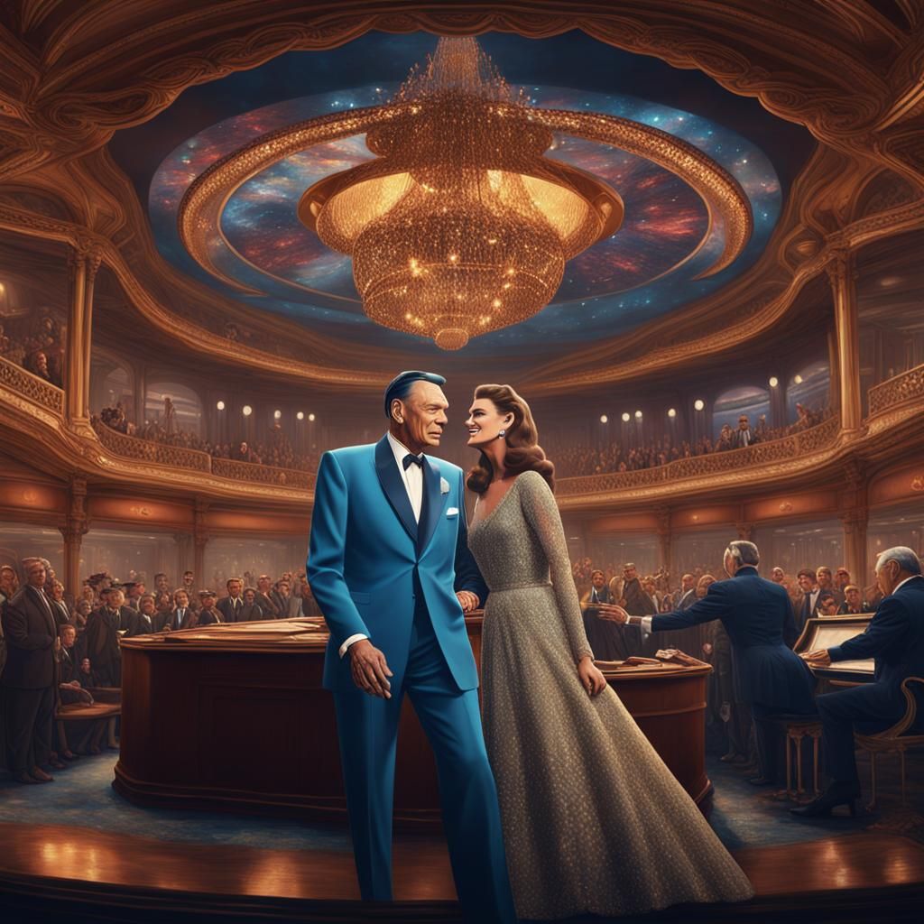 Frank Sinatra and Brooke Shields: Detailed Matte Painting