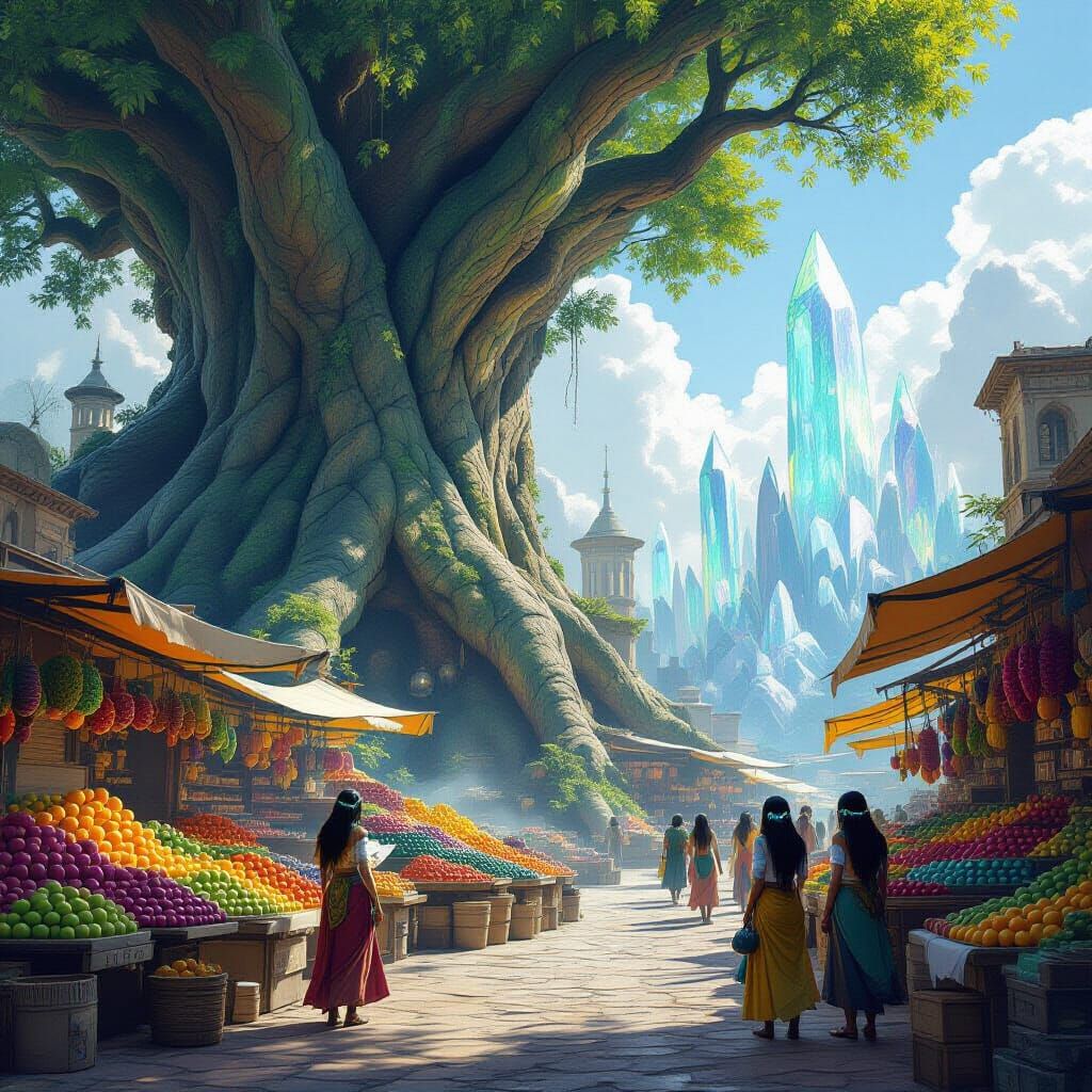 Alien Marketplace in Giant Petrified Tree City