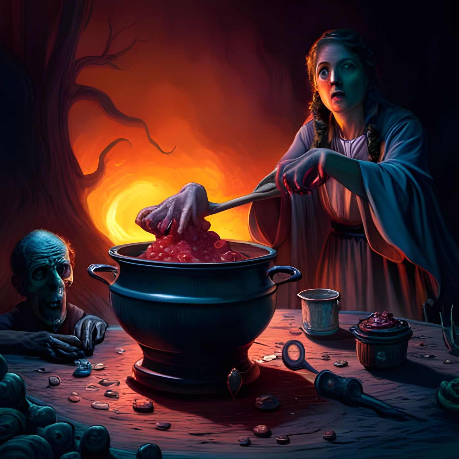 Witches’ Brew (feeding ghouls)
