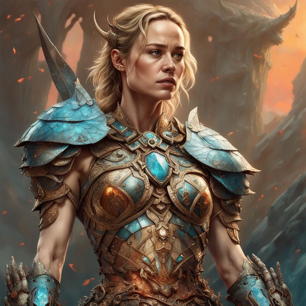 Brie Larson as a warrior
