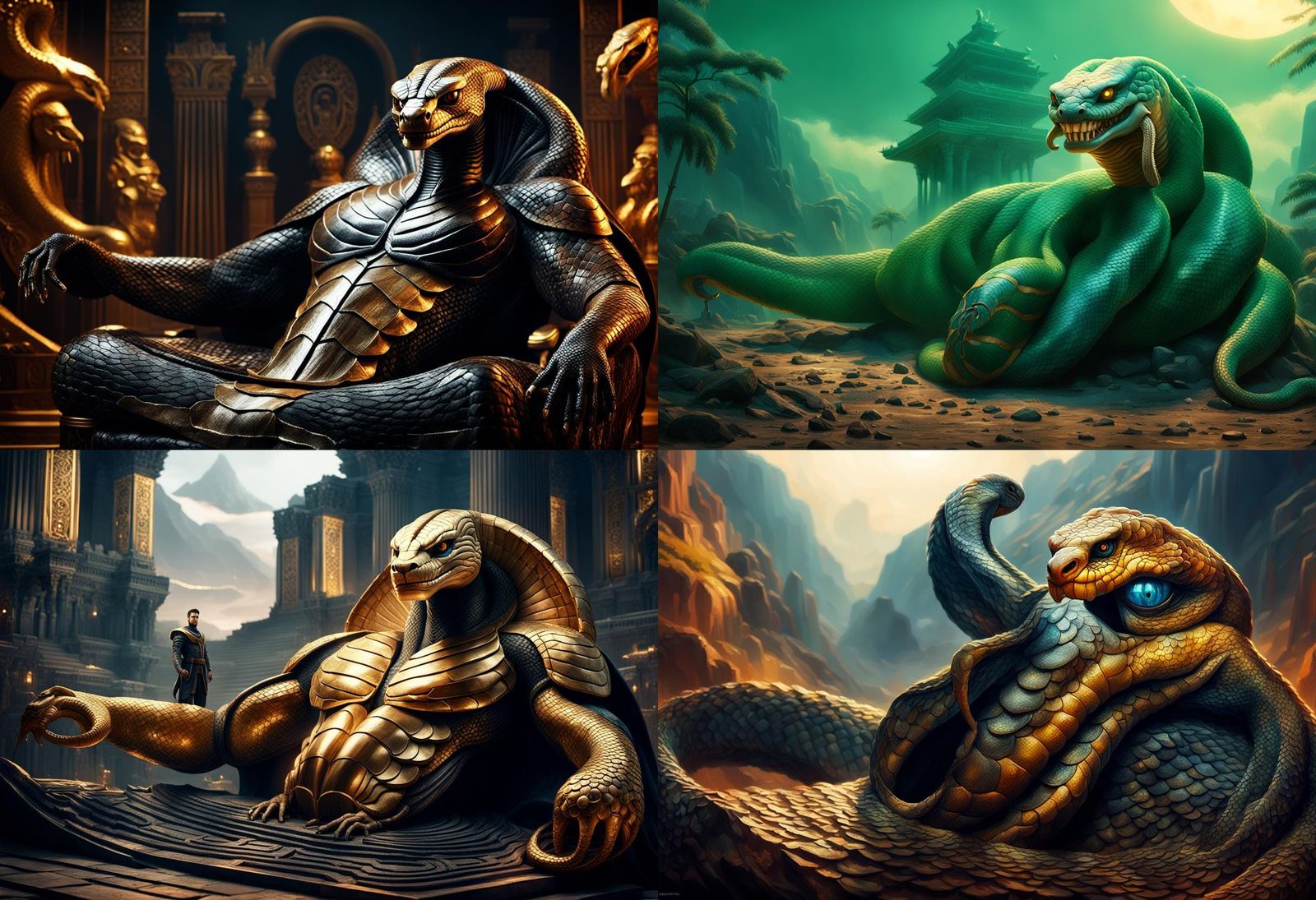 Epic Cobra: Detailed Digital Matte Painting