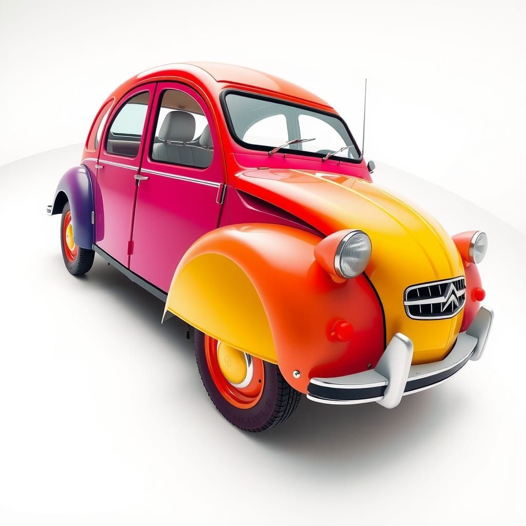 Rainbow Citroën 2CV with Ombre Details