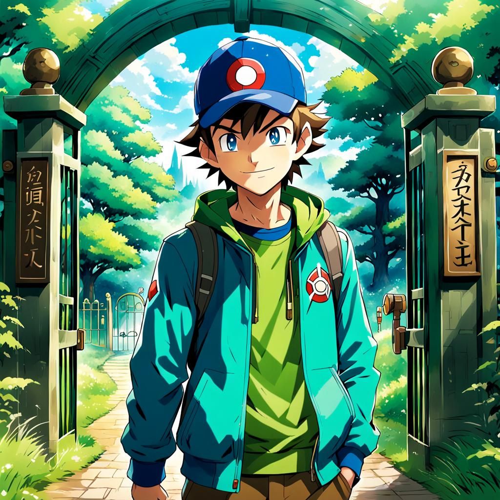 Anime Style Pokémon Trainer at Magical Gate