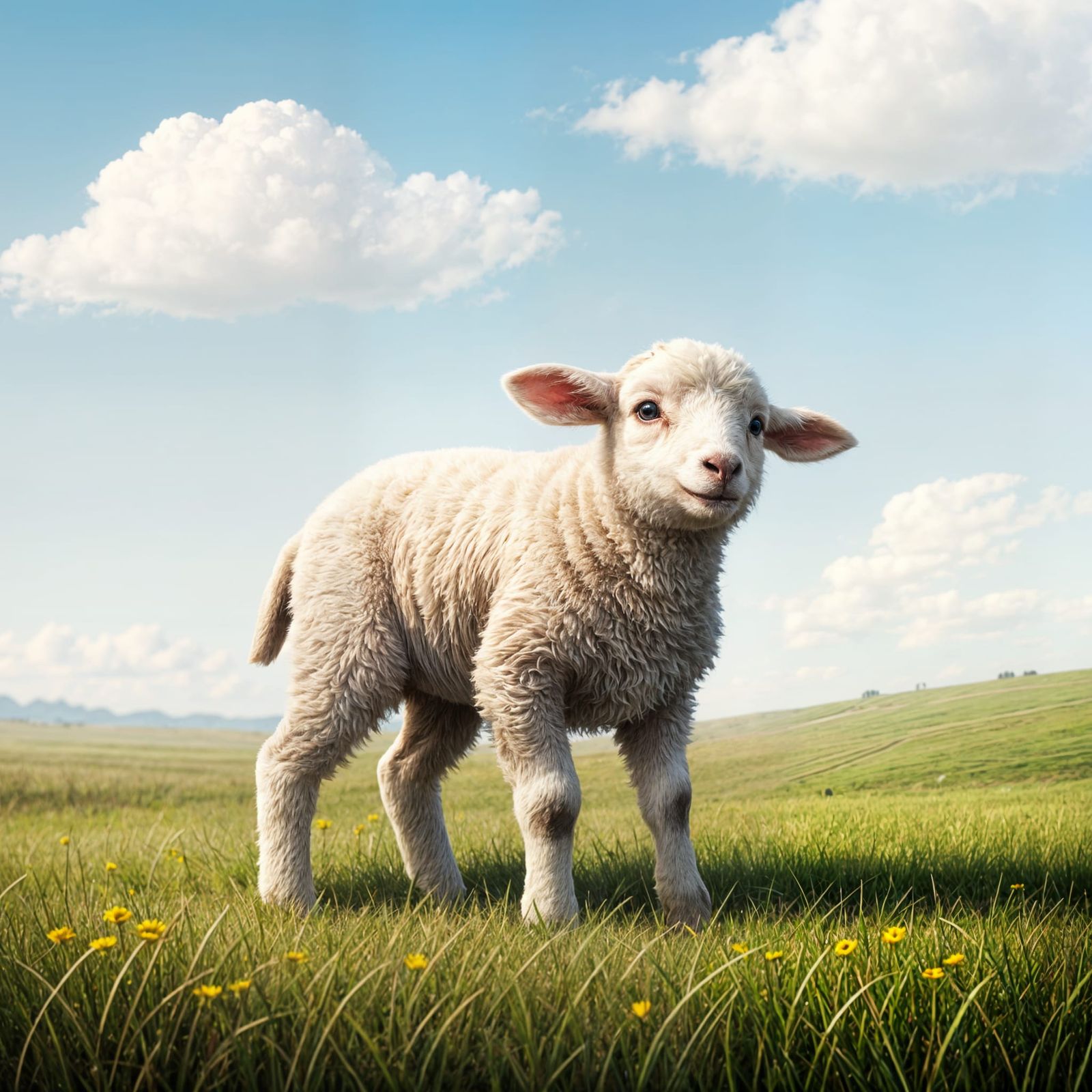 A Nervous Lamb: AI Generated Image
