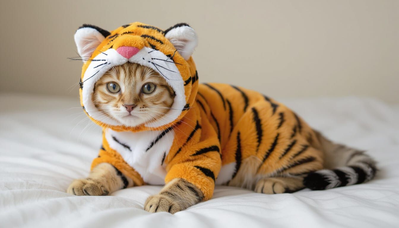 Tiny Cat Dressed as a Tiger