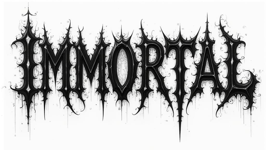 Cybersigilism Font Sketched in Bold Black and White