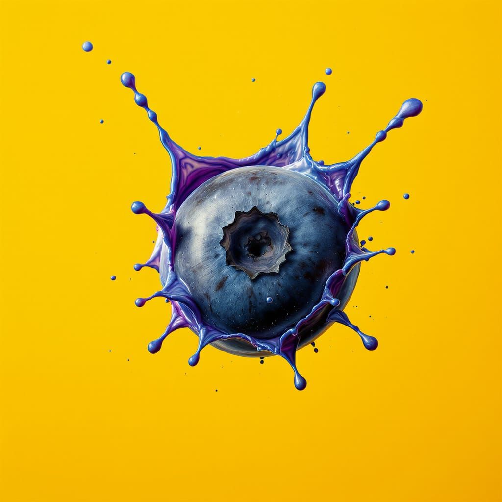 Hyperrealistic Blueberry Photograph with Bokeh Background