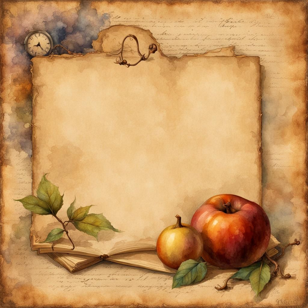 Vintage Parchment with Wizard and Magic Formulas