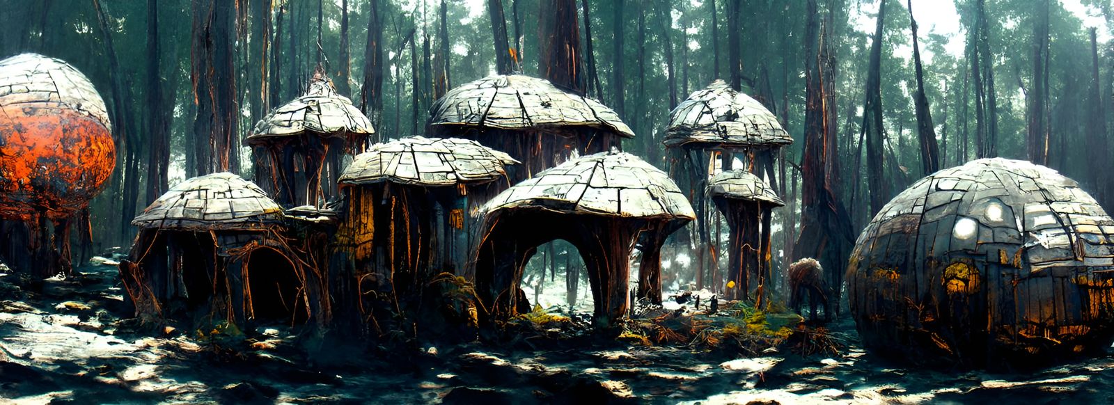 Ewok Village on Endor in Detailed Matte Painting