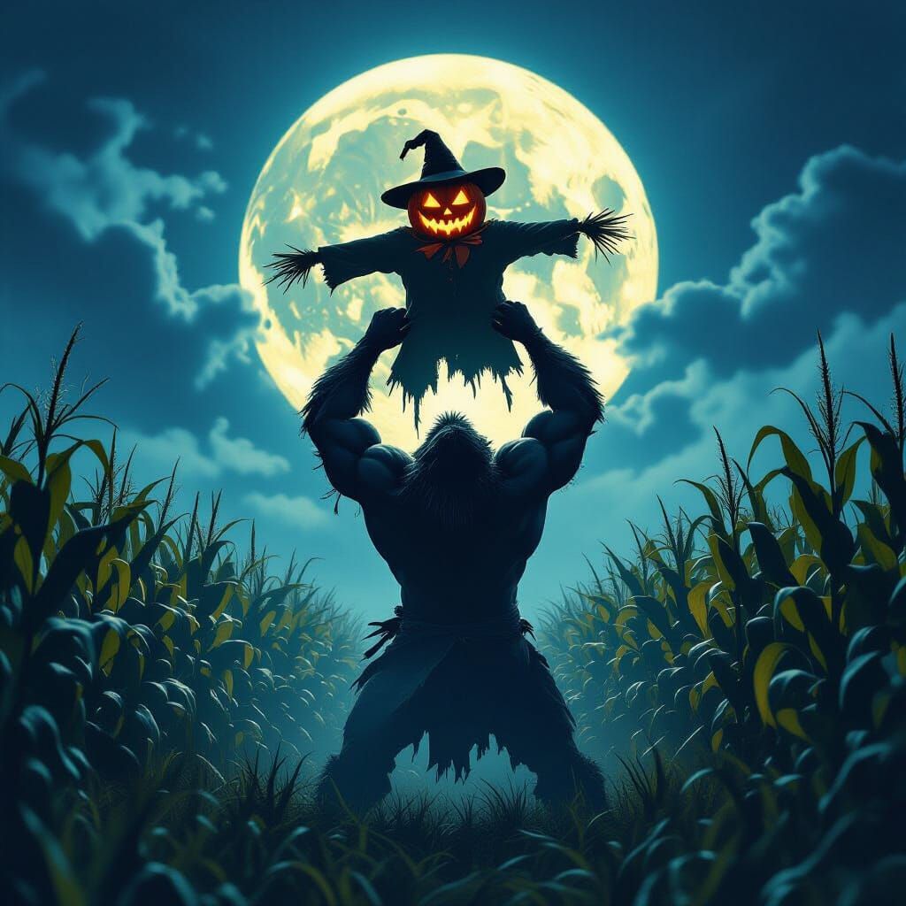 Werewolf Hurls Scarecrow Under Harvest Moon