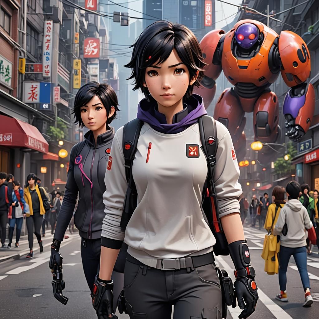 Big Hero 6: Hiro and GoGo in 3D Anime Style