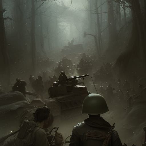 WWII Dark Fantasy Concept Art in 8K