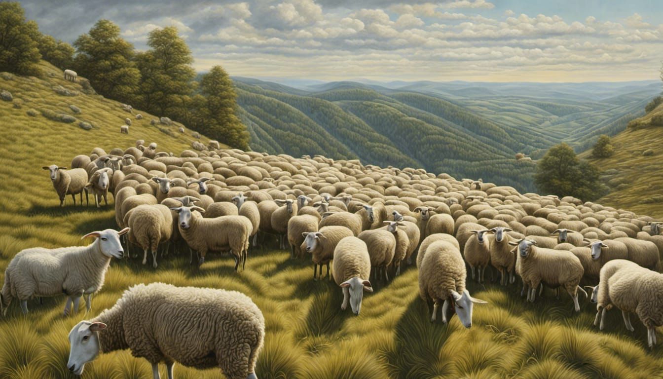 english hills with sheep
