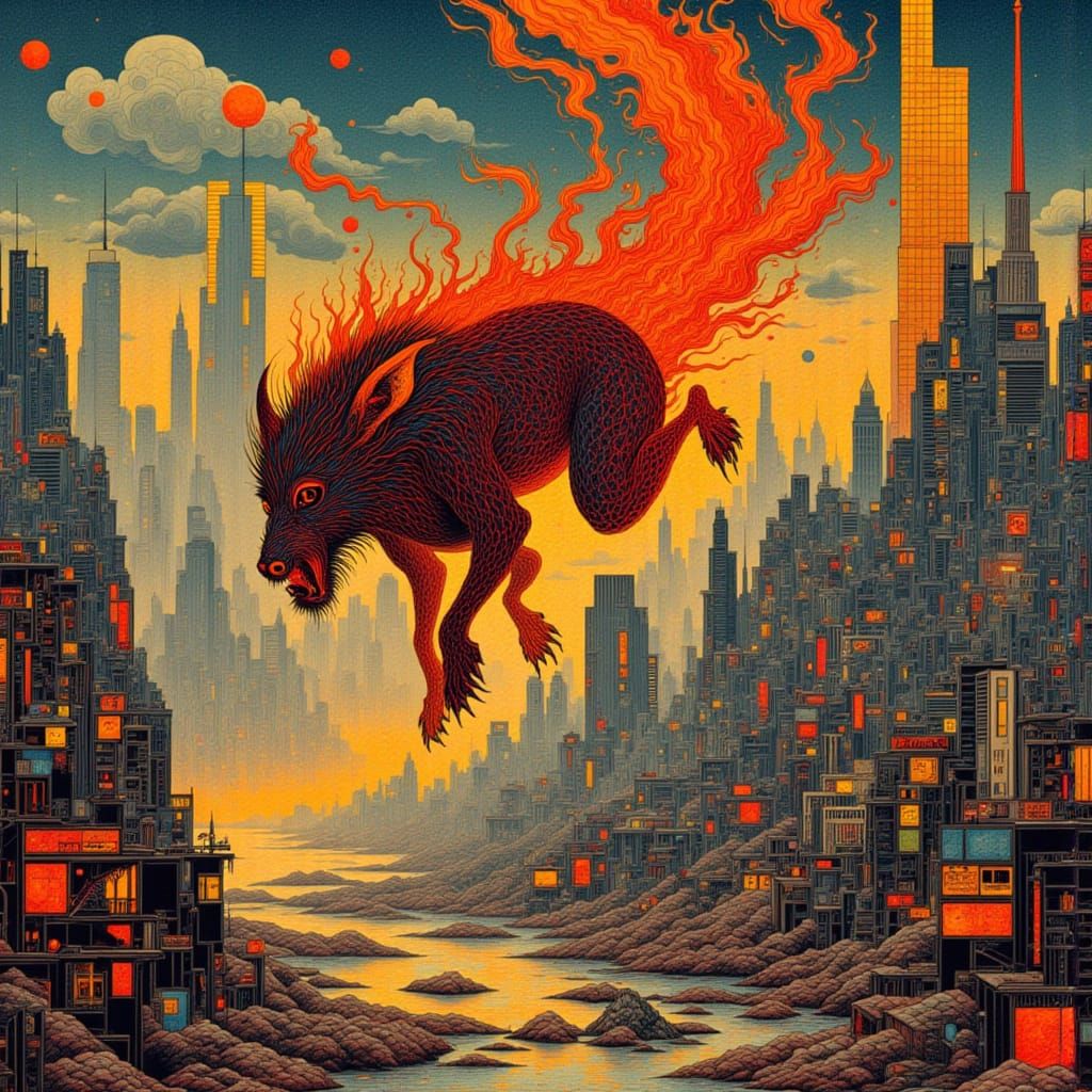 Wild Tengu in the style of Belsipe