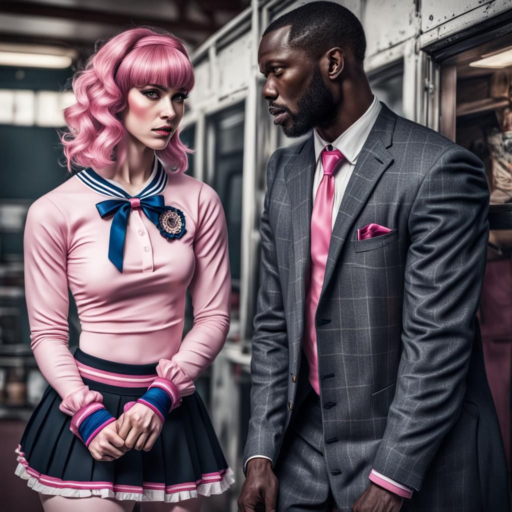 Intricate Image of Cross-dresser and Man