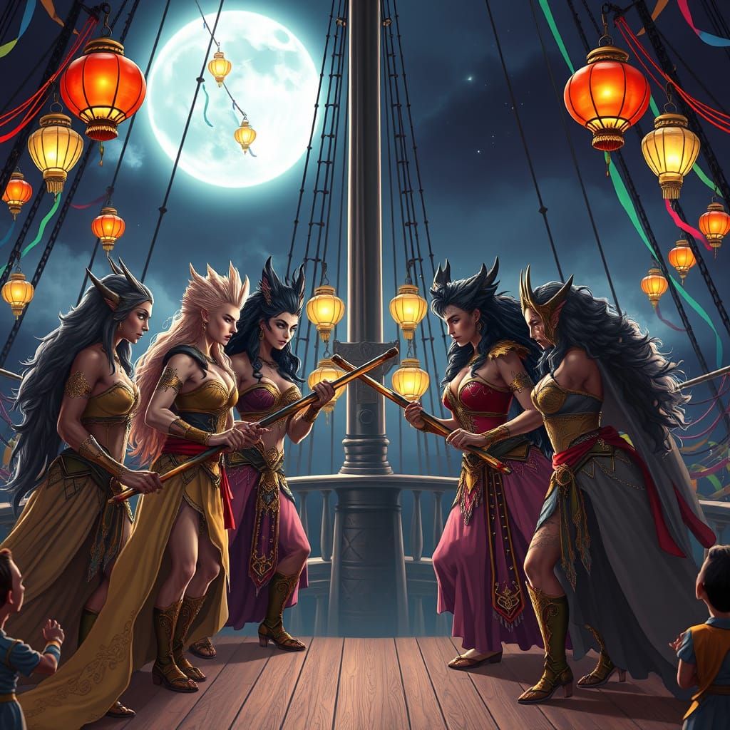Warrior Princesses Face Off in Epic Shipboard Showdown