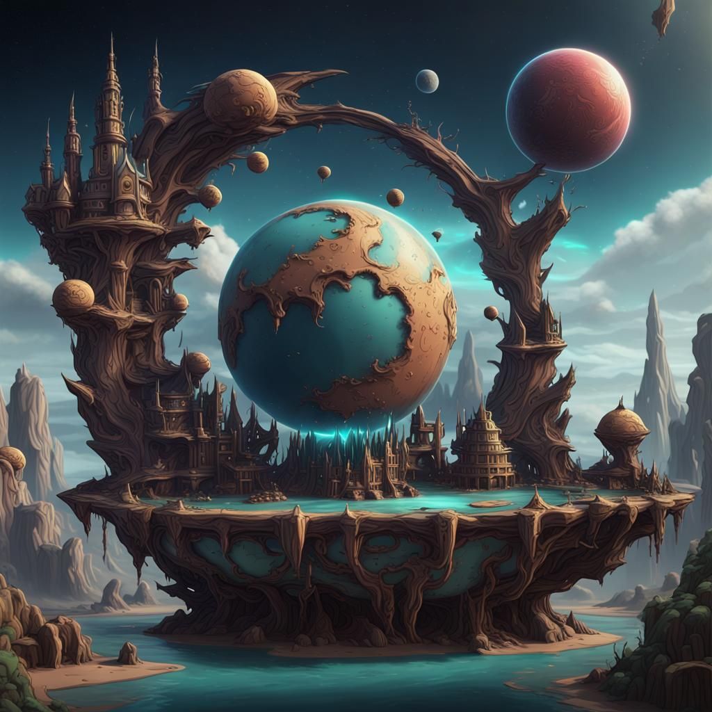 Vibrant Living Chibi Planet Concept Art