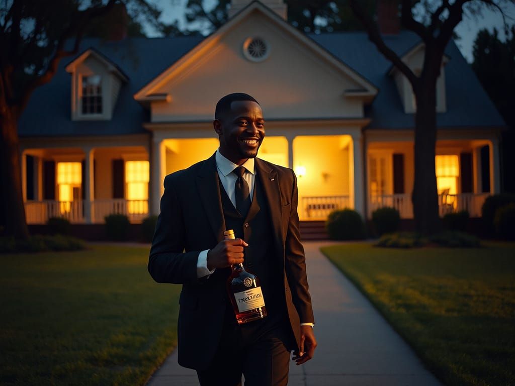 Cinematic Image: Man Leaving Burning Plantation