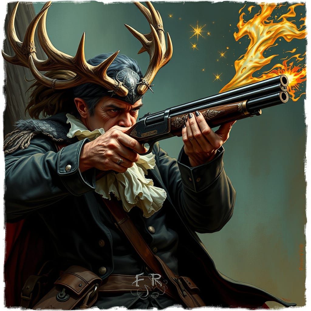 Gaston Fires Mystical Flintlock Musket with Enchanted Bucksh...