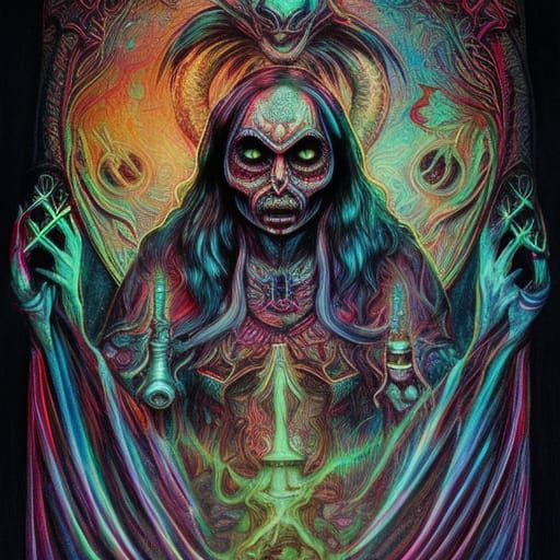 Gothic High Priestess Ritual by Campfire Light