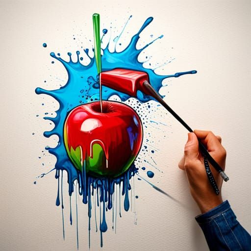 Graffiti Art Caramel Apple with Polychromatic Details